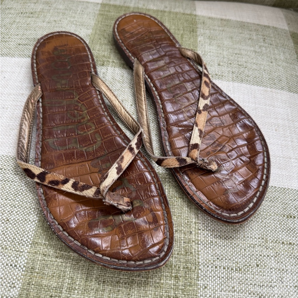 Sam Edelman Leopard Gracie Thong Sandals